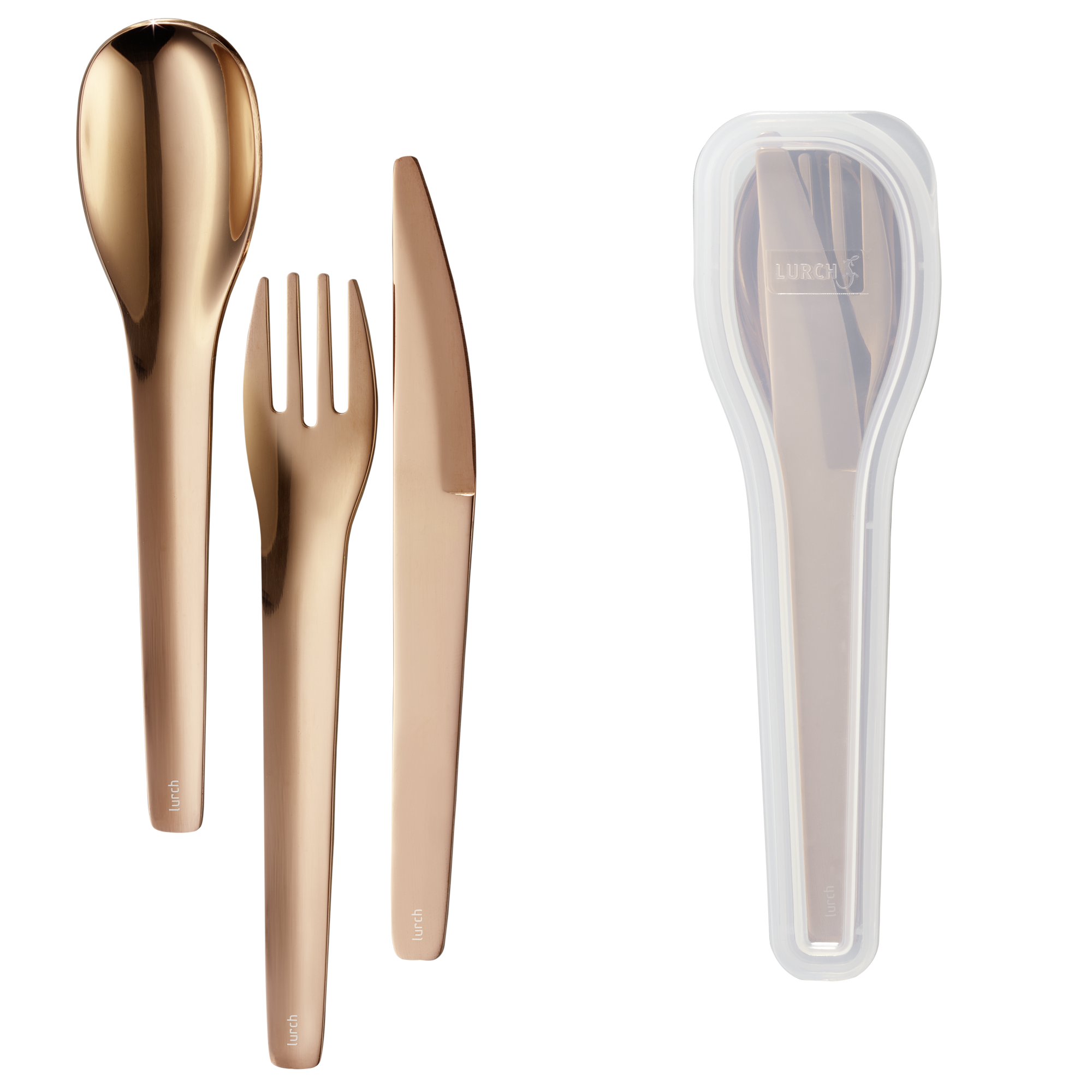 Lurch Bestiksæt To-Go rustfrit stål / bronze med opbevaringsboks Lurch Bestiksæt To-Go rustfrit stål / bronze med opbevaringsboks